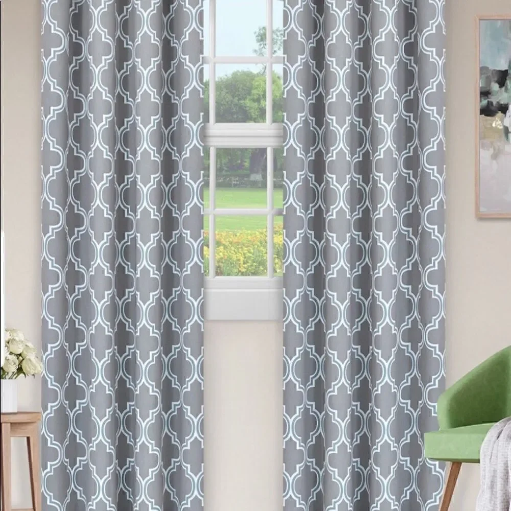 Superior Bohemian Trellis Blackout Grommet Curtain Panel Pair 52” x 108” NWOT